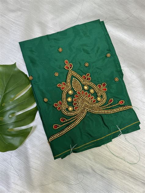 Green Hand Work Blouse – Manya Clothing