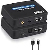Tobo HDMI ARC Adapter; ARC Audio Extractor with Digital Optical TOSLINK ...