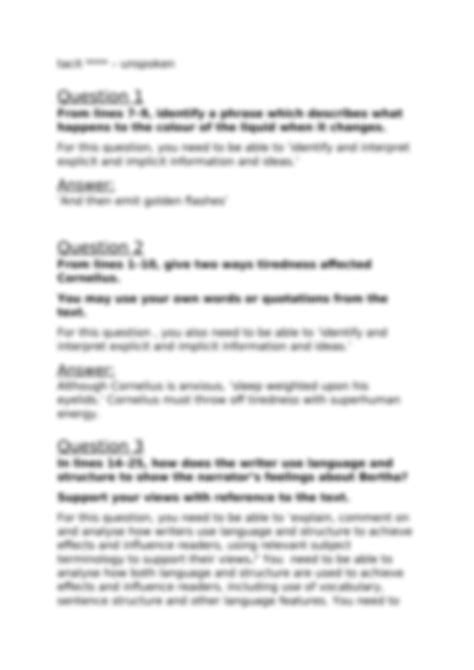 Image result for English Language Paper 1 Example Answers