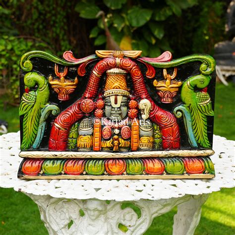 18" Hand-Carved Wood Lord Venkateswara Tirupati Balaji Panel – Kirtan Arts