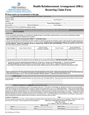 Recurring Claim Form - MidAmerica - Fill and Sign Printable Template Online