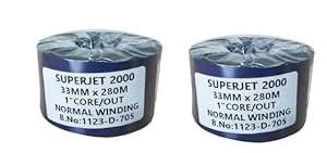 Superjet 33x280mtr TTO Ribbon, 1 Inch core Resin Ribbon, Pack of 2 ...