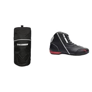 TVS Racing Ankle Length, Waterproof Riding Boots with Knee Guards for ...