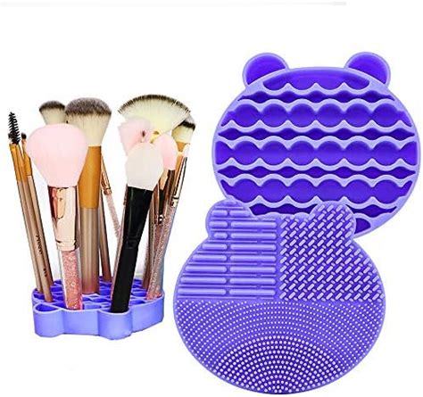 2 in 1 Silicone Makeup Brush Cleaning Pad and Brush Drying Storage ...