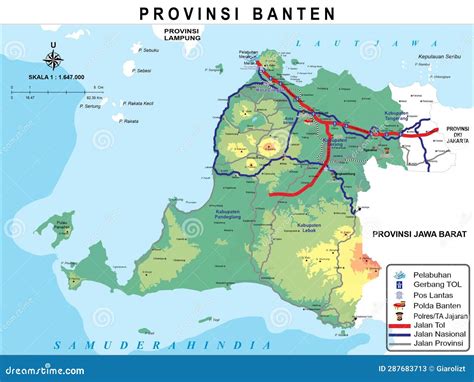 Map of Banten Province Can Be Edited in Corel Draw Stock Vector - Illustration of poster, draw ...