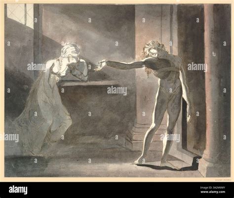This drawing depicts Hamlet and Ophelia from Act II, Scene 1 of ...
