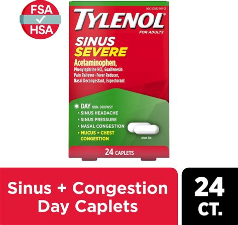 Buy Tylenol Sinus Severe Daytime Caplets with Acetaminophen ...