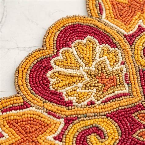Buy Prosperity Multicolour Glass Beaded Table Runner- 33 x 90 cm from ...