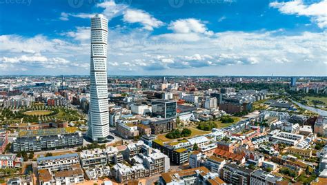 Beautiful aerial panoramic view of the Malmo city in Sweden. 27244391 ...