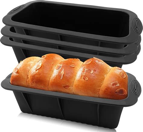 Amazon.com: MONGSEW 3PCS Silicone Bread Loaf Pan, Non-Stick Bread Pans ...