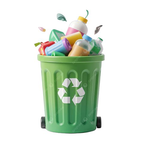 Recyclable Garbage Into Green Trash Can, Garbage Classification, Green ...