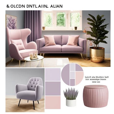Modern Living Room: Lavender, Light Pink & Grey Chic