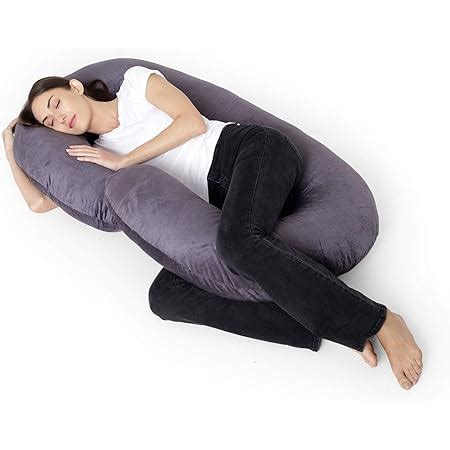 INSEN Pregnancy Body Pillow with Velour Cover,C Shaped Full Body Pillow ...