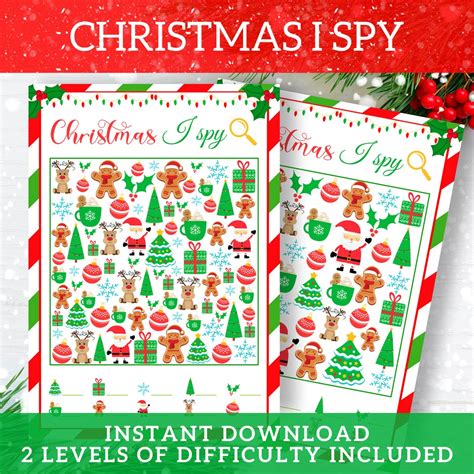 Christmas I Spy Game I Spy Christmas Sheets I Spy Christmas Game ...