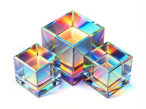 3D Crystal Glass Cubes with Refraction and Holographic Effect on ...