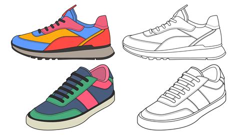 Set off Sneaker shoe . Concept. Flat design. Vector illustration ...