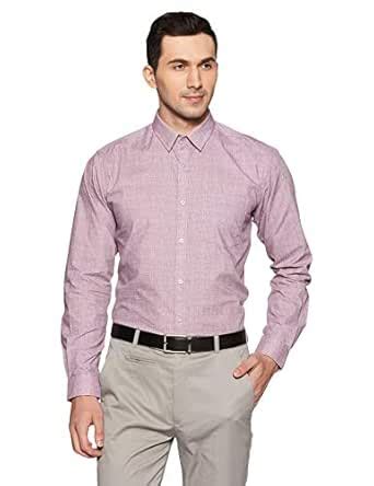 Next Look Men's Plain Slim Fit Formal Shirt (SMSV00178-V6_Dark Violet ...