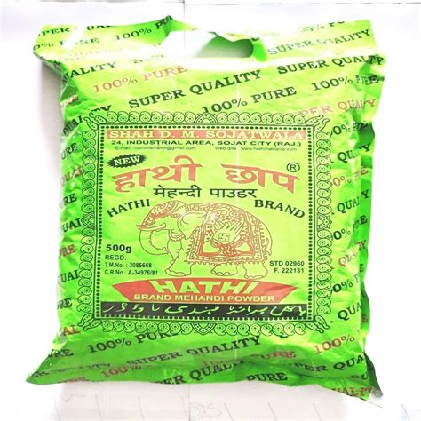HATHI BRAND HENNA MEHANDI POWDER 500GM (PACK OF 1) RAJASTHANI PURE ...