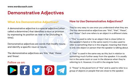 Demonstrative Adjectives - Word Coach