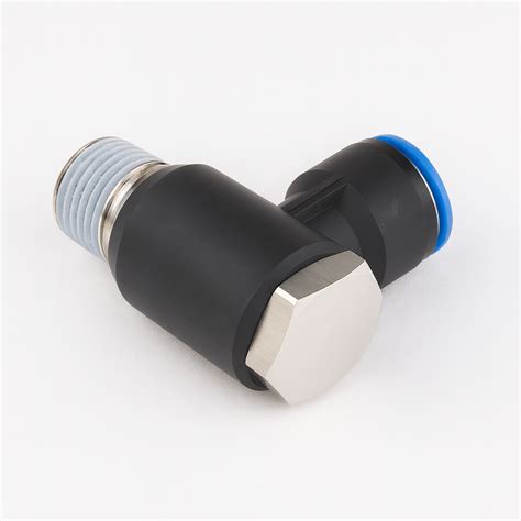 L-PIECE THREADED FITTING – 1/8 INCH MALE TO 8MM TUBE
