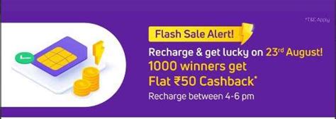 Phonepe Flash Sale - Recharge Between 4 PM to 6 PM & Get a Chance to ...