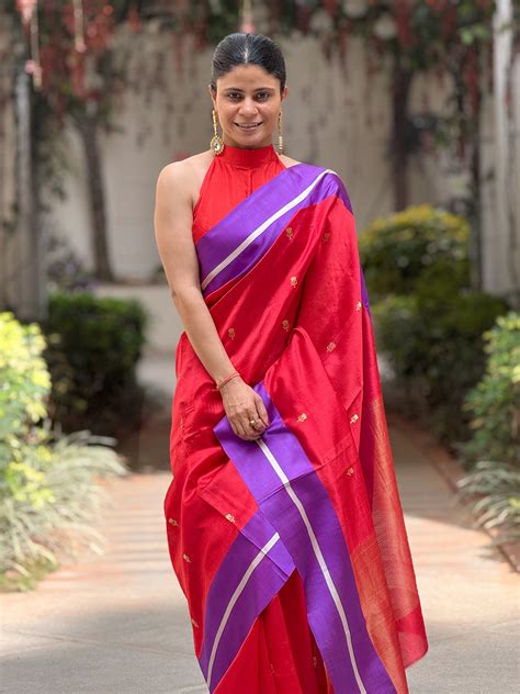 Handloom Chanderi Silk Saree – Chakori Ethnic
