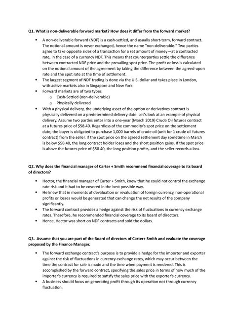 Assignment-1 - Assignment - Q1. What is non-deliverable forward market ...