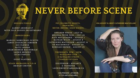 Never Before Scene Music & Improv with PEI Celebrity guest Catherine ...