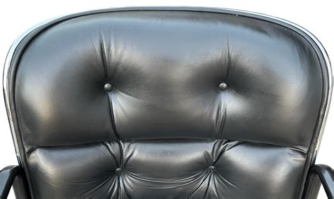 Black Leather Knoll Desk Chair designed by Charles Pollock For Sale at ...