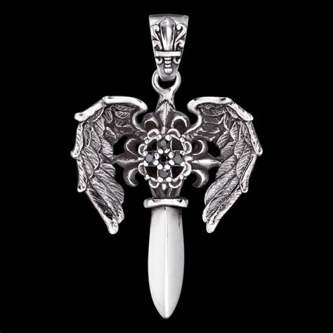 Archangel Michael Sword St Michael Oval Pendant Silver Divine Sword