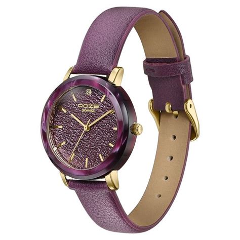 Buy Online Poze By Sonata Quartz Analog Purple Dial Purple PU Leather ...