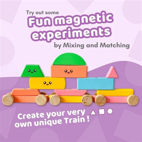 Cots & Cuddles Wooden Magnetic Shapes Train for Kids ...