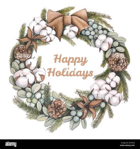Christmas wreath hand drawing vector Stock Vector Image & Art - Alamy