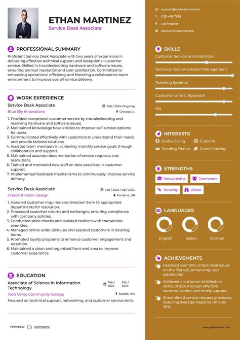 10+ Service Desk Associate Resume Samples & Templates for 2025