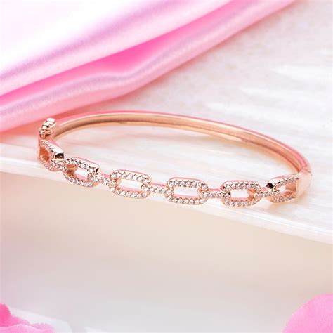 Linked Splendor Cubic Zirconia Rose Gold-Plated 925 Sterling Silver Ka ...