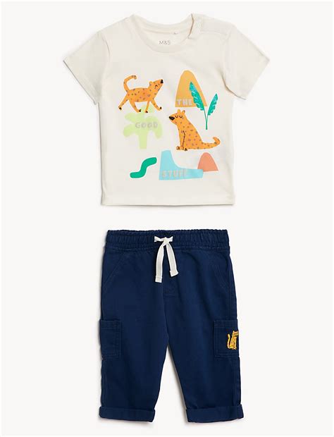 Buy 2pc Pure Cotton Animal Outfit at Marks & Spencer