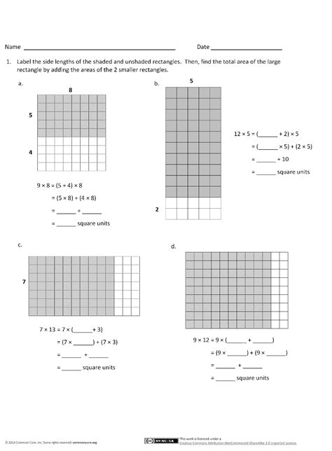 Image result for Area Model Distributive Property Worksheet
