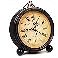 Buy ABOUT SPACE Vintage Alarm Clock Round Silent Analog Table Clock Non ...