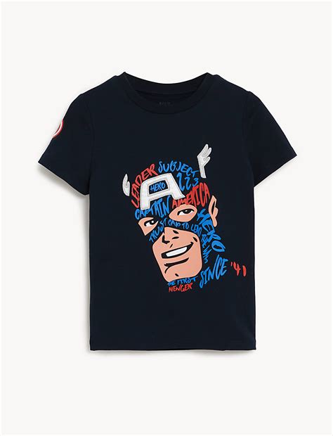 Buy Pure Cotton Captain America™ T-Shirt at Marks & Spencer
