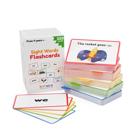 Amazon.com: Sight Words Flash Cards Kindergarten – 220 Cards – Sight Words for Toddlers 4 Years ...