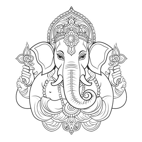 Hindu God Ganesha Line Art, God Drawing, Ganesha, Lord Ganesha PNG ...
