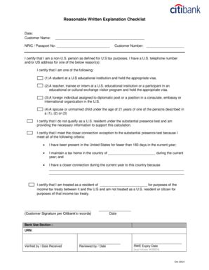 Reasonable Explanation Checklist - Fill and Sign Printable Template Online