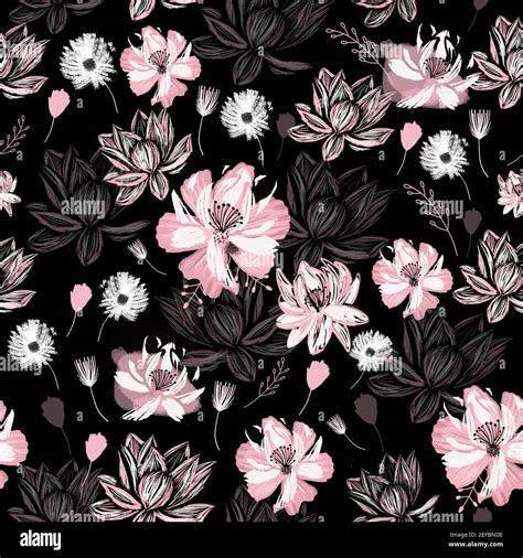Dark Pink Floral Background HD Pink And Black Flowers Wallpapers