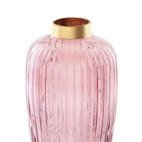 Buy Pure Home + Living Ruby Red Ribbed Glass Vase Online