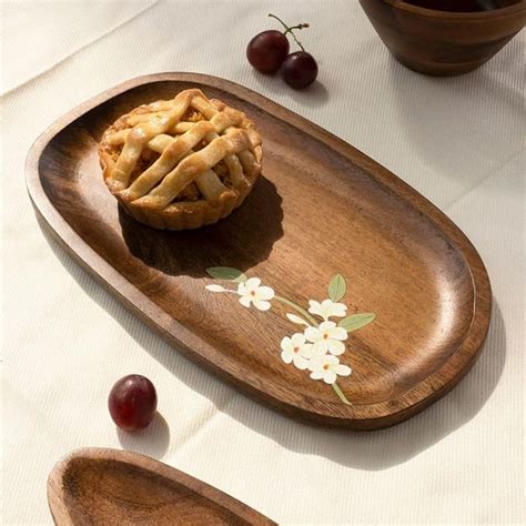 Buy Aurum Crafts Bella Handpainted Wooden Medium Platter | Premium ...