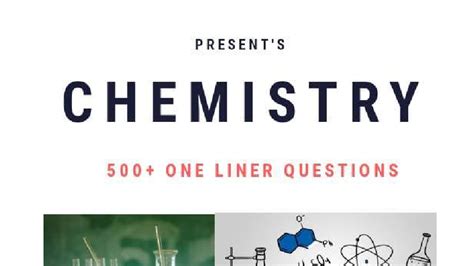 Chemistry 500 One-Liner Notes for JKSSB Exam Preparation - Studocu