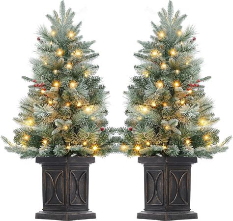 Accreate Pre-Lit 3 Ft Artificial Christmas Tree – 78 Warm LED Lights ...