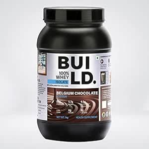 BUILD. 100% Whey Isolate Belgium Chocolate Flavor (1 Kg) | 25 Gms Whey ...