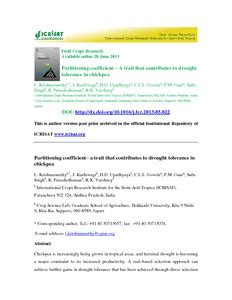 Partitioning coefficient—A trait that contributes to drought tolerance ...