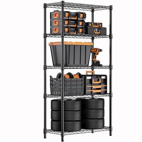 STORACK 5 Shelf Metal Rack for Storage/Adjustable Metal Rack ...